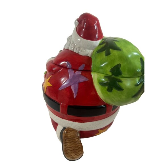 Vtg Santa Claus Cookie Jar kneeling Lrg Rare Christmas Holidays St. Nick - Picture 4 of 12